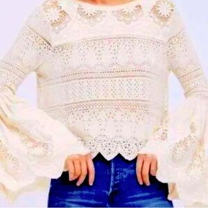 Free People Tops | Free People once upon a time crochet & lace top, Size: S